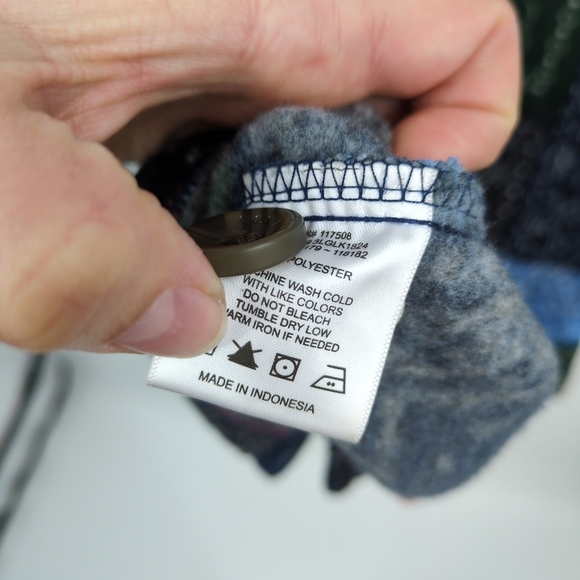 Levi's Hillen Cardigan Sweater Fleece Patchwork Handkerchief Button Up Men's XL - Picture 11 of 11